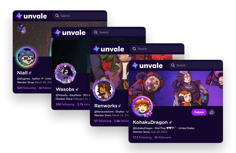 Stacked profile frames preview